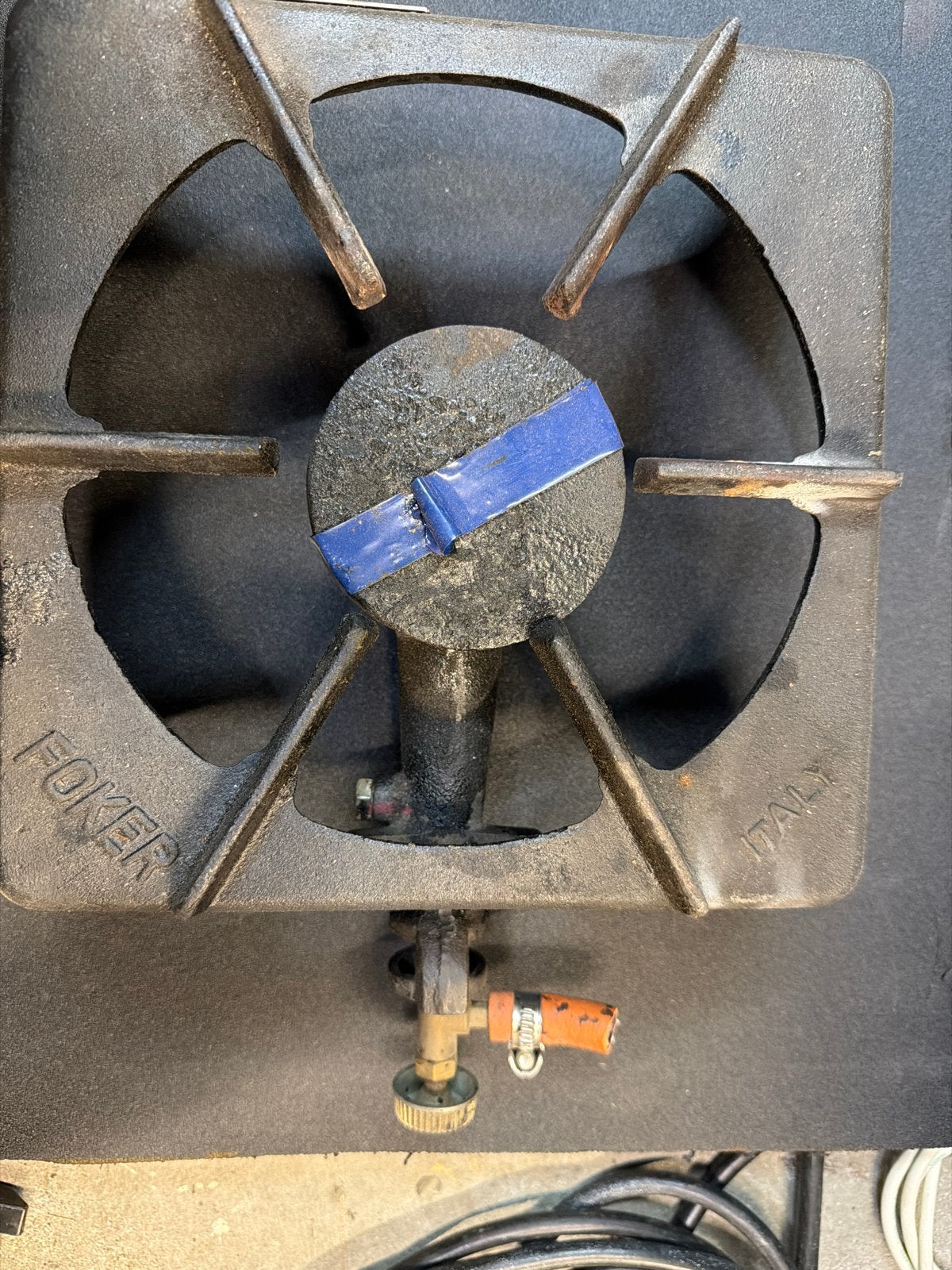 Foker Gietijzeren Gasbrander - Ideaal voor Buiten Koken, Ophalen, Gebruikt, 3 kookzones of minder, Gas
