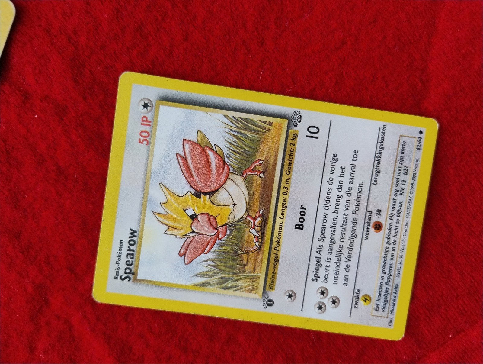 Pokémon Kaart Spearow 62/64 - Basis-Pokémon, Ophalen of Verzenden, Nieuw, Losse kaart