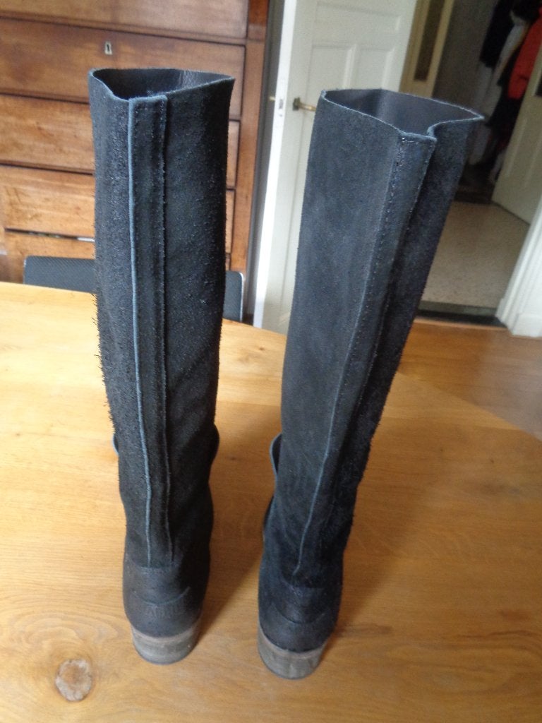 SHABBIES zwarte leren hoge laarzen:mt 41(ZIE INFO), Hoge laarzen, Shabbies Amsterdam, Zwart, Ophalen of Verzenden