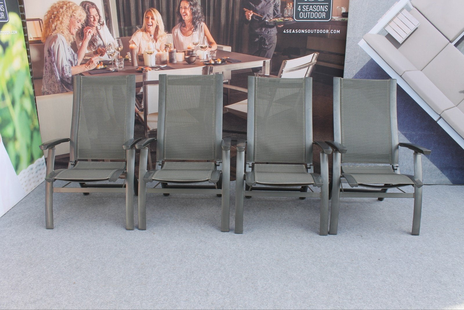 4 hartman primo stoelen, Ophalen, Gebruikt, Aluminium, Inklapbaar