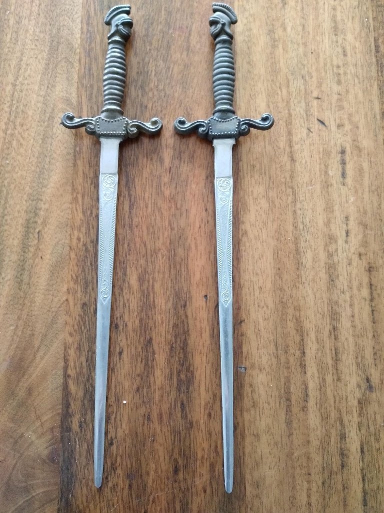 2x Briefopeners Romeinse helm vintage, Ophalen of Verzenden