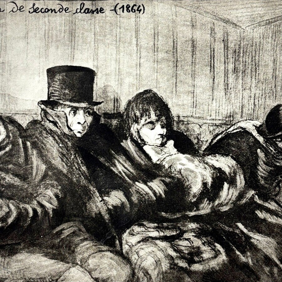 Honore Daumier 1808-1879 ‘Le Wagon de seconde classe (1864)’, Antiek en Kunst, Ophalen of Verzenden