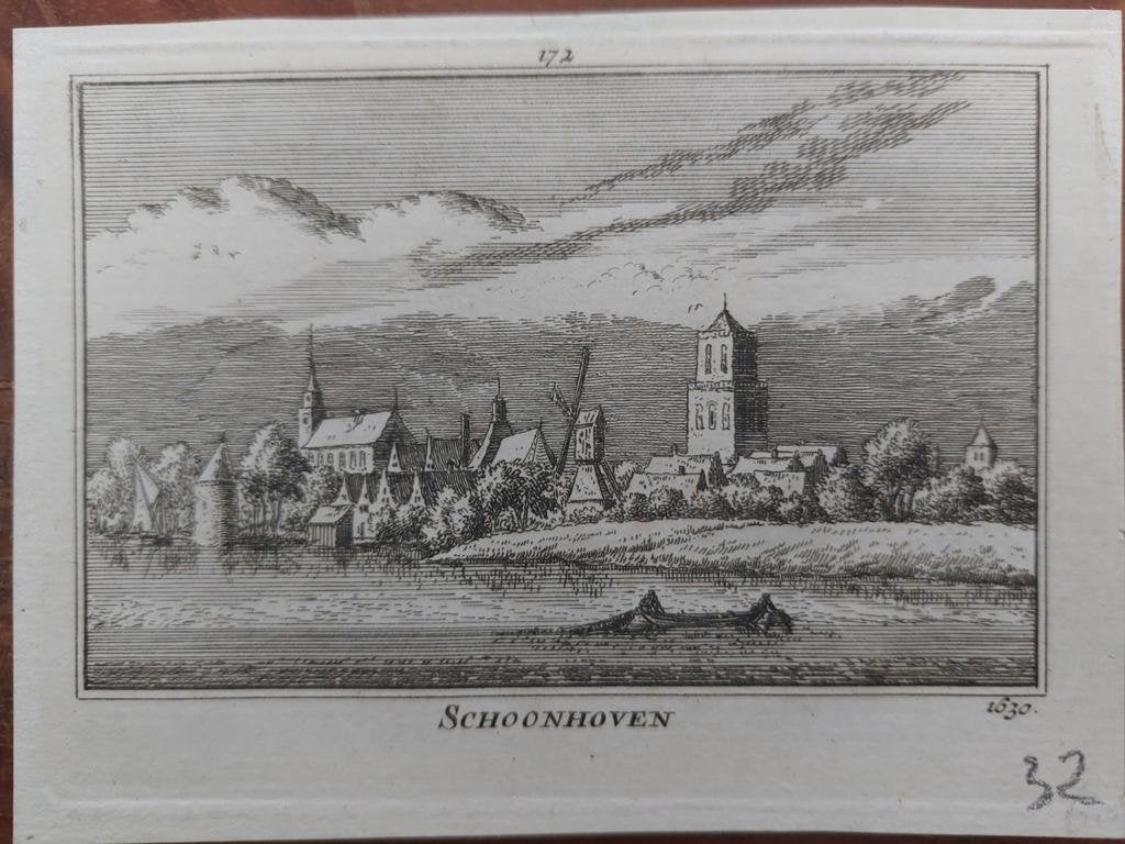 172 / Schoonhoven Gravure van A. Rademaker, Antiek en Kunst, Ophalen of Verzenden