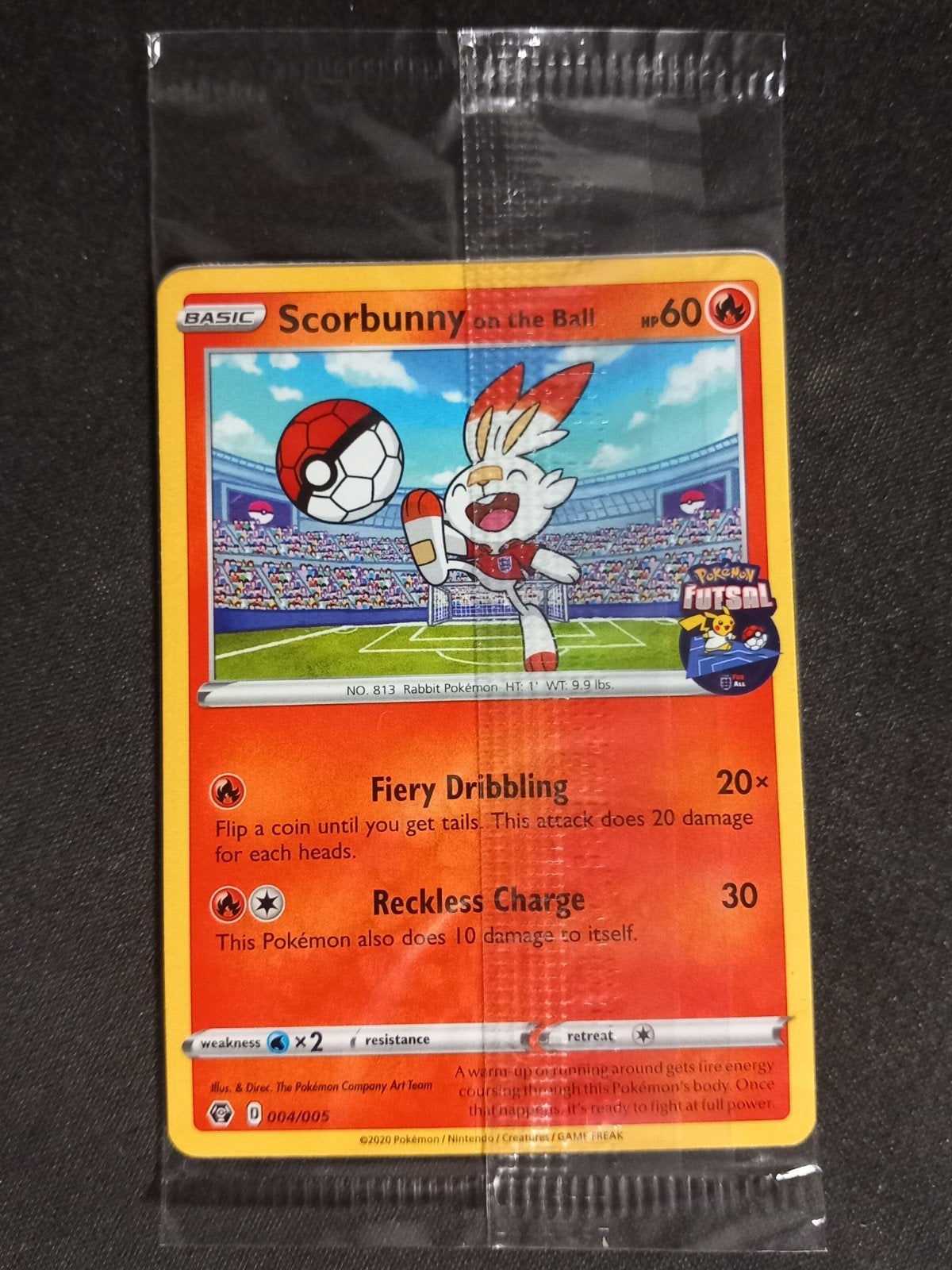 Pokemon Scorbunny on the Ball 004/005 Futsal Promo NM Sealed, Verzenden, Zo goed als nieuw, Losse kaart