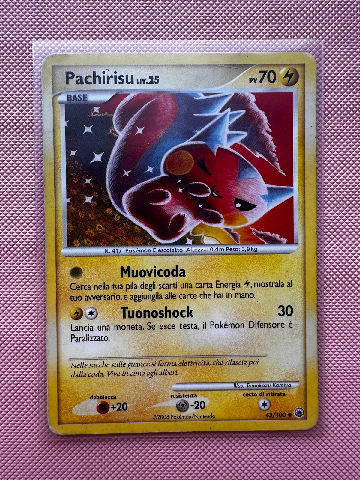 Pokémon Pachirisu 43/100 - Italiaanse kaart, Hobby en Vrije tijd, Verzamelkaartspellen | Pokémon, Ophalen of Verzenden, Gebruikt