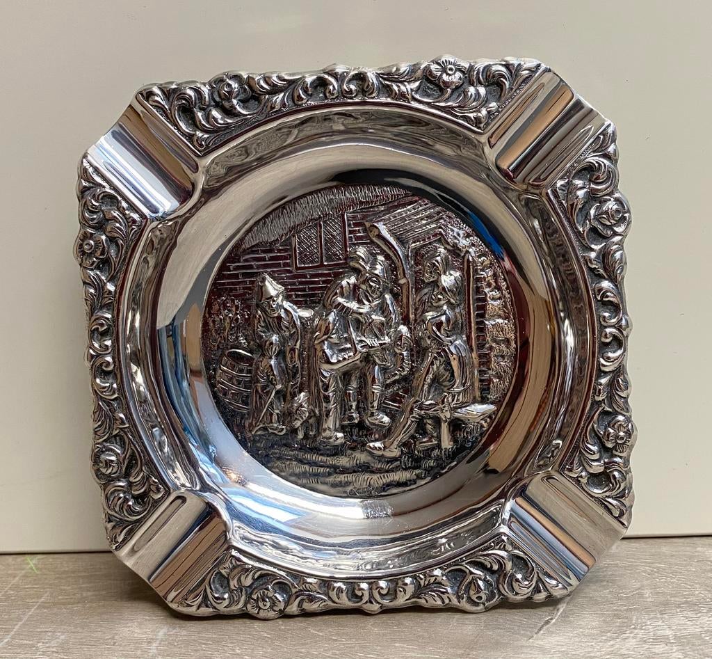 Verzilverde Asbak Herbert Hooijkaas HH 90, Antiek en Kunst, Antiek | Goud en Zilver, Ophalen of Verzenden
