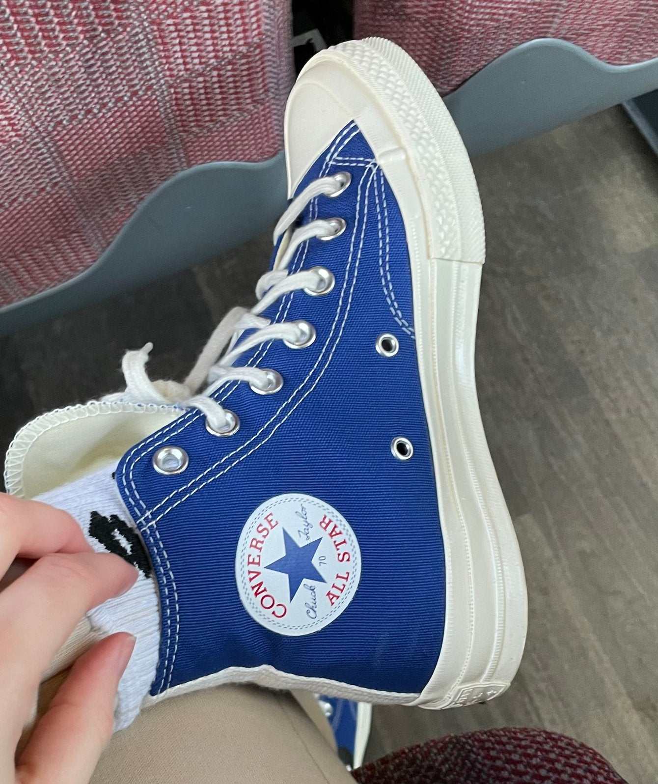 All stars converse  | Comme des Garcons PLAY Blue Quartz, Ophalen, Zo goed als nieuw, Blauw