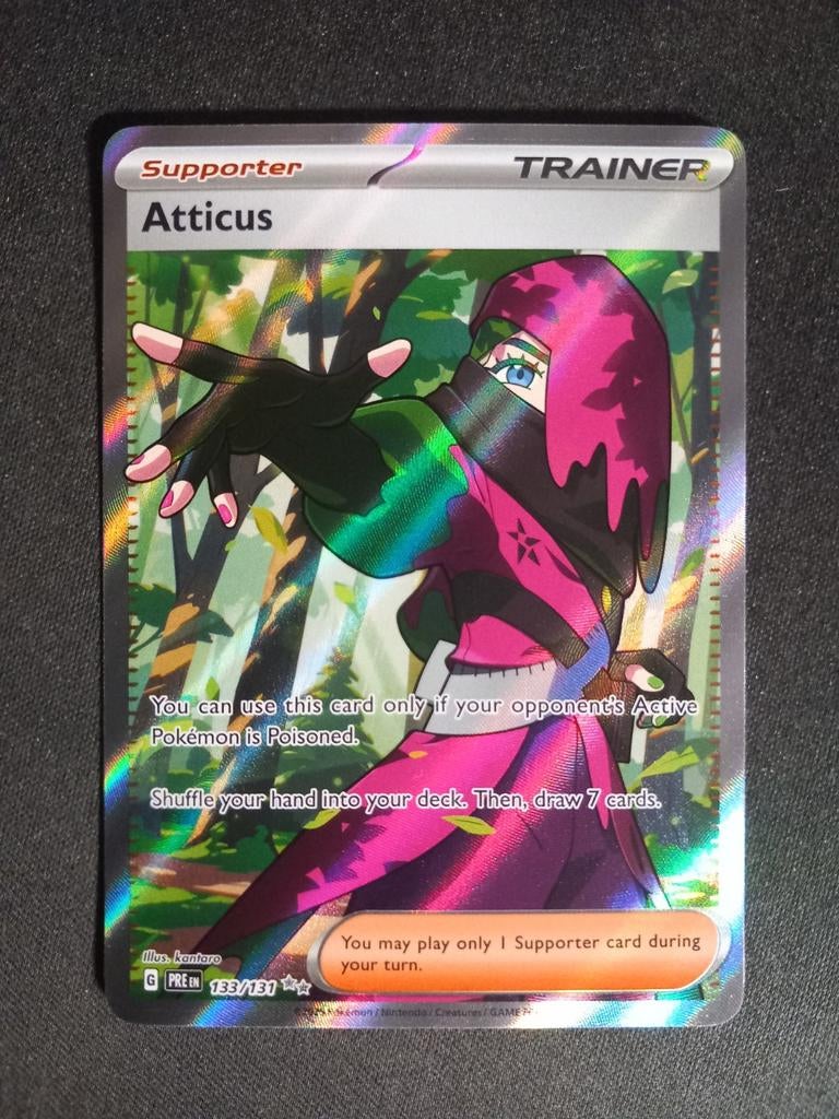 Pokemon Atticus 133/131 Prismatic Evolutions Full Art NM, Verzenden, Zo goed als nieuw, Losse kaart, Foil