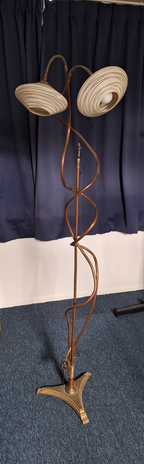 Vintage staande lamp 160 hoog, Huis en Inrichting, Lampen | Vloerlampen, Ophalen, Glas, 150 tot 200 cm