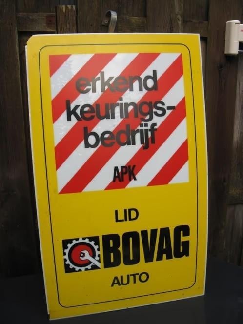 Bovag Bord APK Erkent Keuringsbedrijf - 90 x 54, Verzamelen, Ophalen of Verzenden, Gebruikt, Reclamebord
