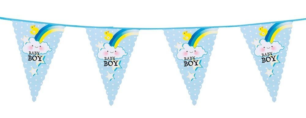 Vlaggenlijn baby boy (53201), Versiering, Nieuw, Ophalen of Verzenden, A