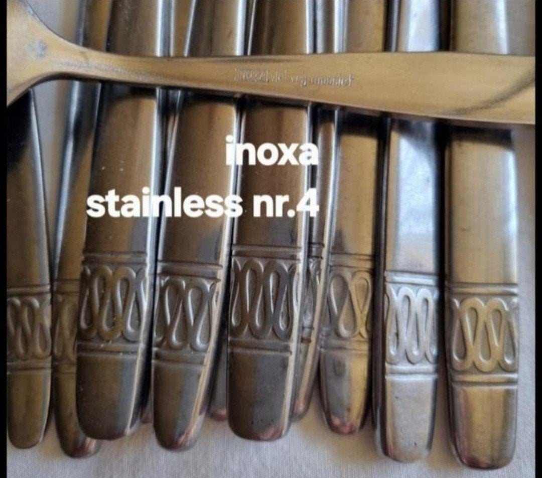 Bestek Inoxa met golvende bewerking, Ophalen of Verzenden, Rvs of Chroom