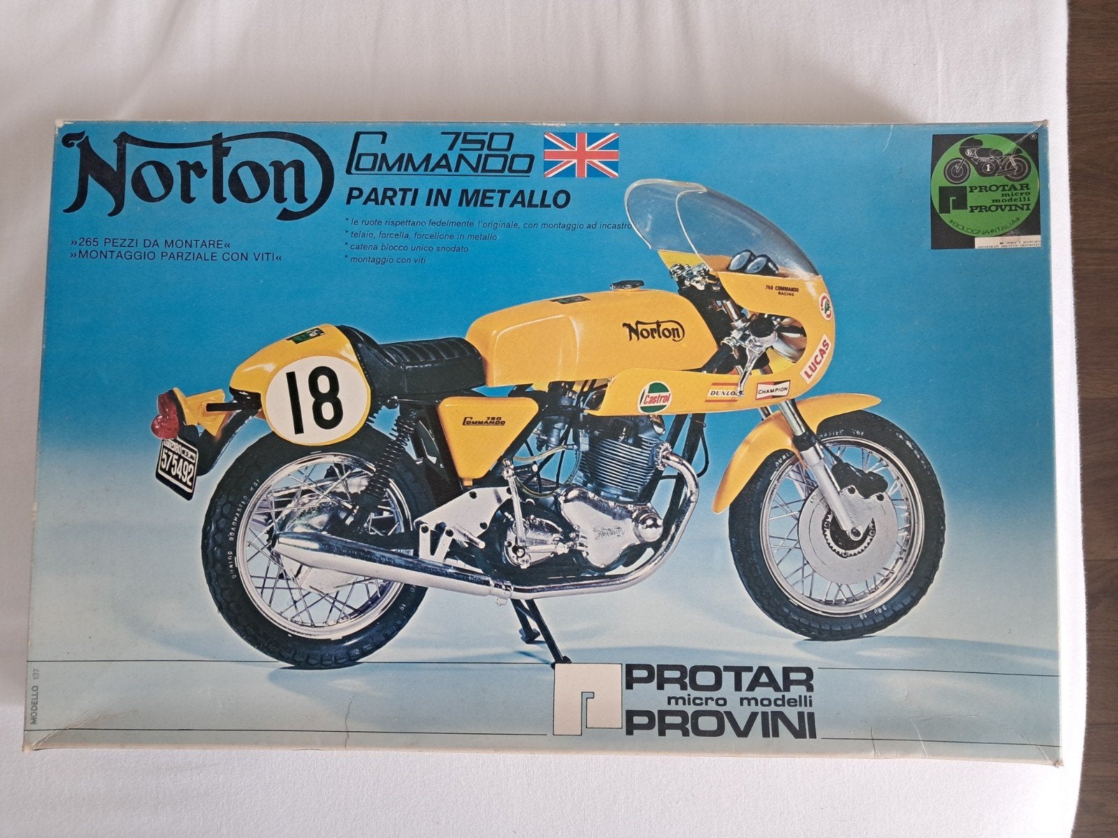 Norton 750cc Commando Protar Provini 1/9., Ophalen of Verzenden, Groter dan 1:32, Overige typen, Overige merken