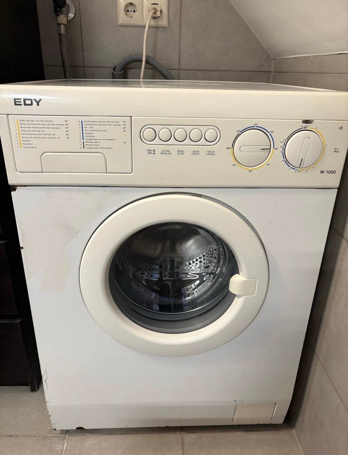 EDY W 1000 Wasmachine - Gratis af te halen - werkt nog prima, Witgoed en Apparatuur, Ophalen, 6 tot 8 kg, Voorlader, Kort programma