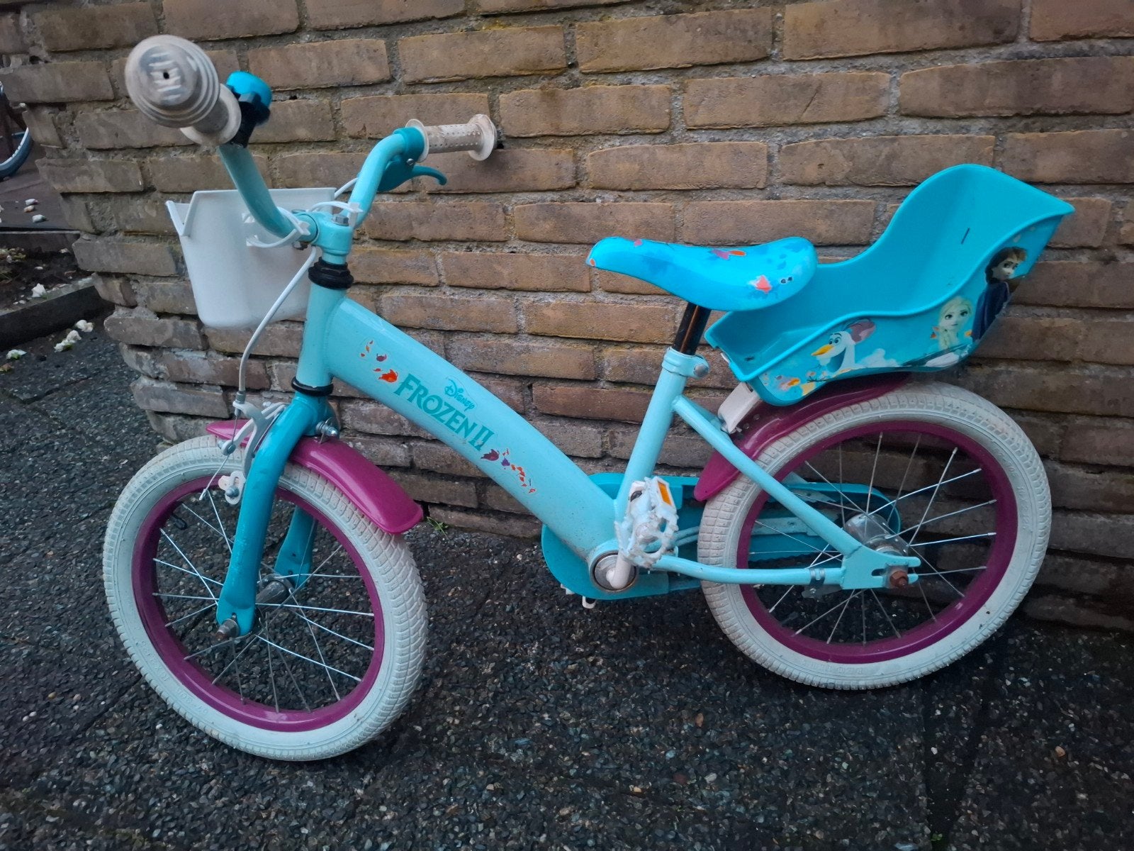 Mooie Frozen kinderfiets (16 inch) in uitstekende staat, Fietsen en Brommers, Fietsen | Kinderfietsjes, Ophalen, Zo goed als nieuw
