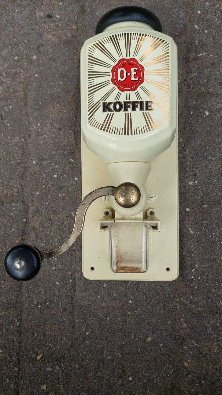 Vintage Douwe Egberts wandkoffiemolen, Ophalen of Verzenden