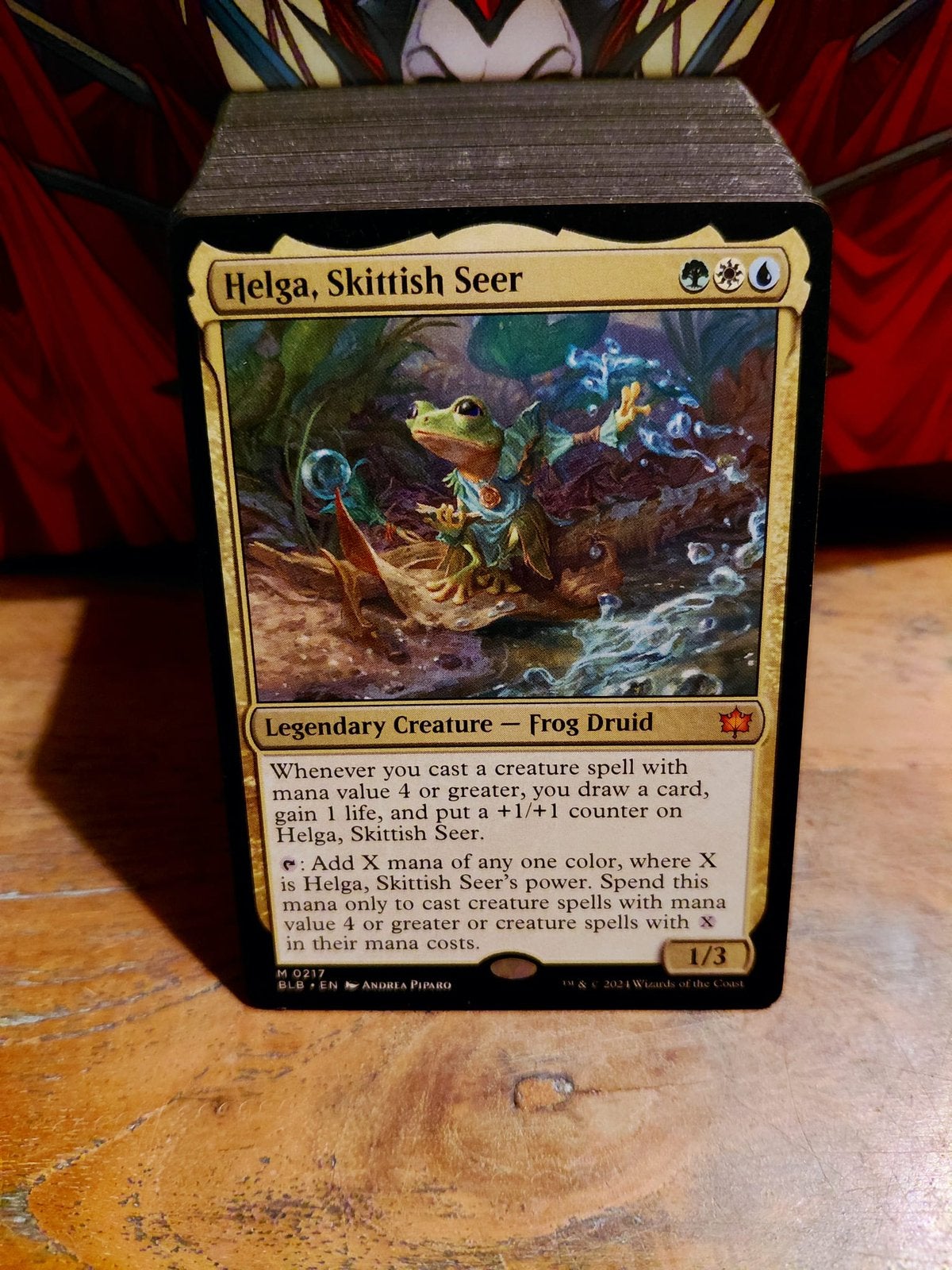 Magic the gathering deck helga bloomburrow, Ophalen of Verzenden, Zo goed als nieuw, Speeldeck