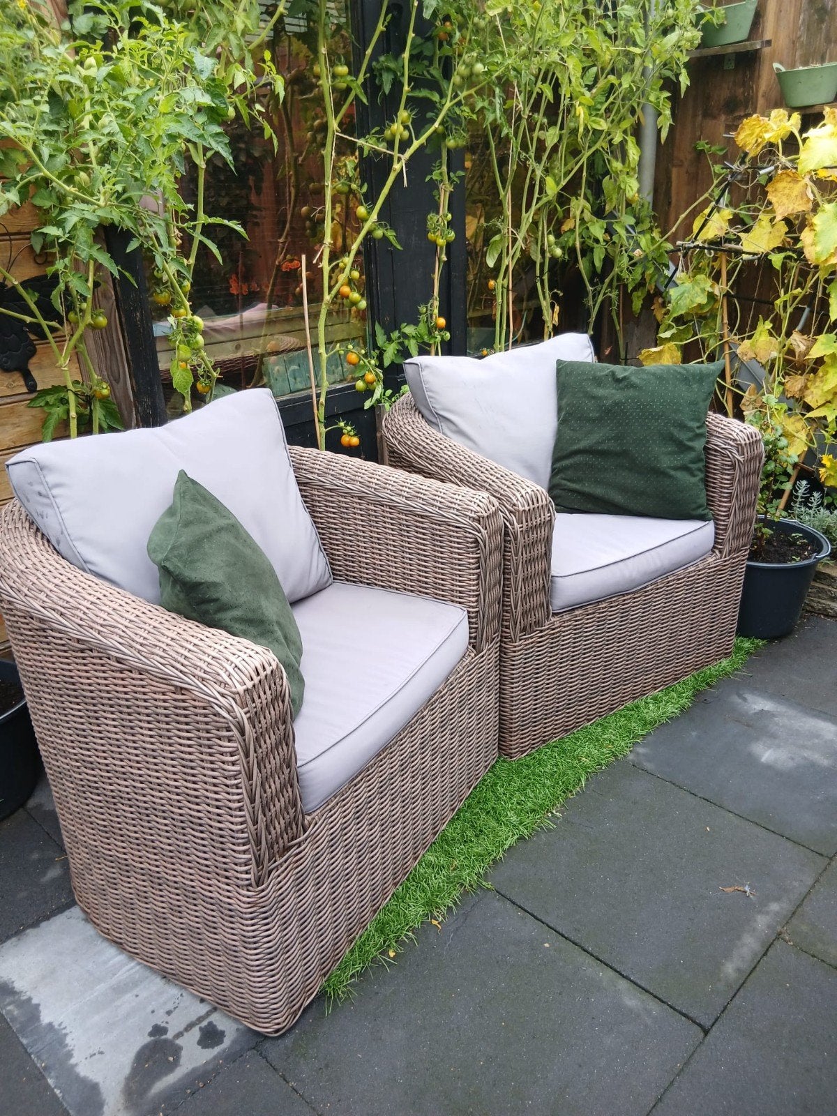 Comfortabele Wicker Loungestoelen (2 stuks), Ophalen, Gebruikt, Wicker