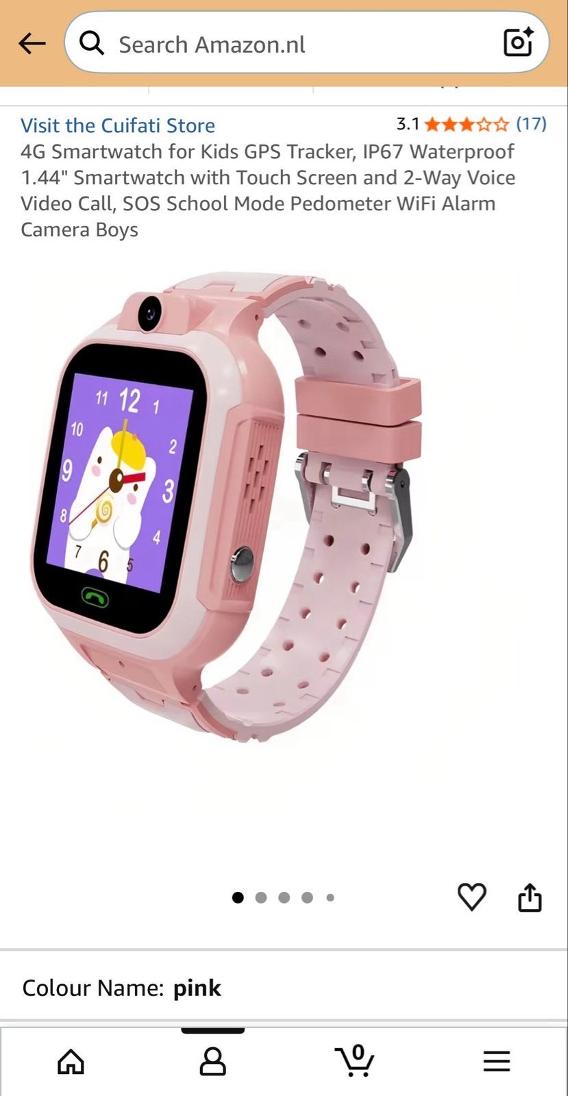 4G Kids Smartwatch pink - GPS Tracker with Sim Card calling, Sieraden, Tassen en Uiterlijk, Horloges | Kinderen, Ophalen of Verzenden