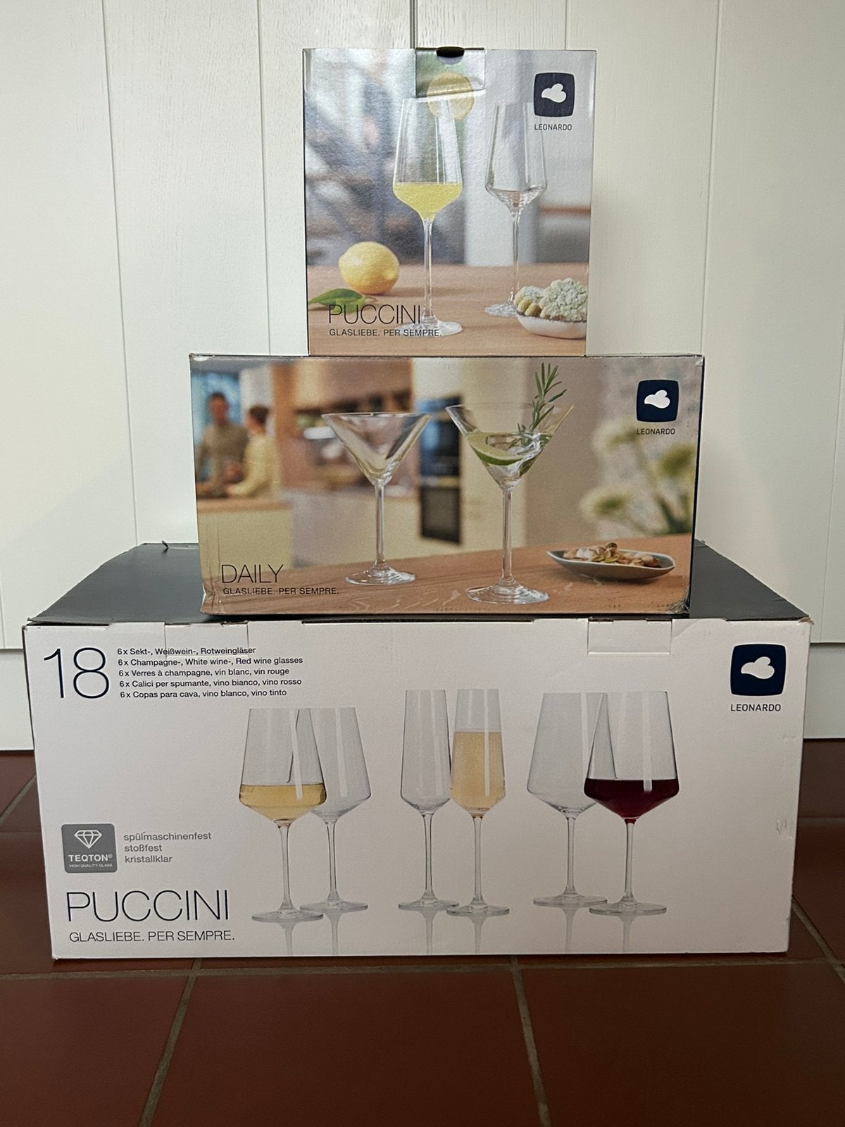 Complete wijnglazenset Puccini Leonardo, Glas of Glazen, Ophalen of Verzenden, Overige stijlen, Glas