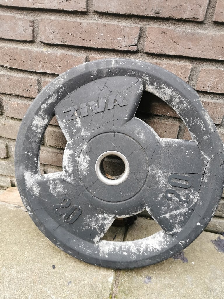 1x 20 kg - 50 mm Olympische Halterschijven 45cm gewichten, Sport en Fitness, Fitnessmaterialen, Ophalen, Gebruikt, Benen, Halterschijven