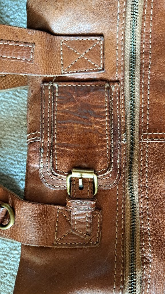 Leren Cowboybag handtas/schoudertas, Ophalen of Verzenden, Gebruikt, Bruin, Schoudertasje