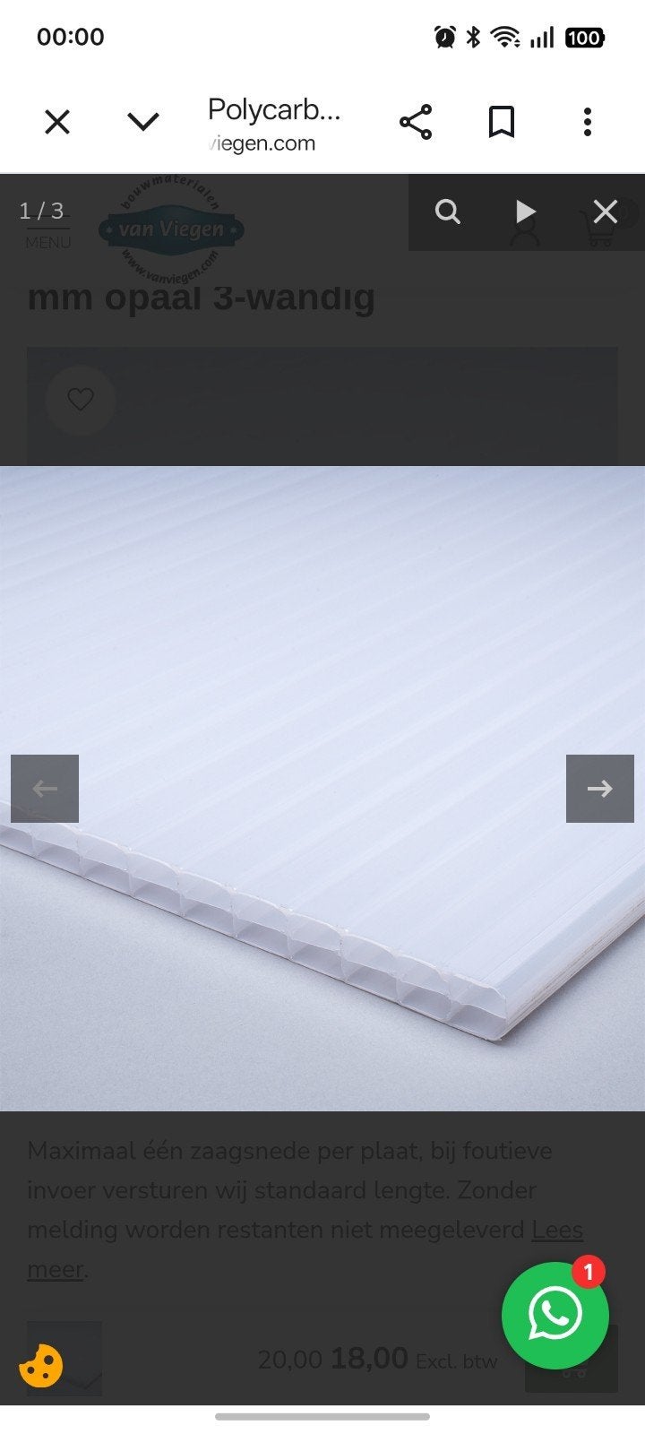 Gezocht: 2 Polycarbonaat platen 98x300x16mm, Doe-het-zelf en Verbouw, Ophalen, Gebruikt, Overige materialen, Minder dan 20 mm