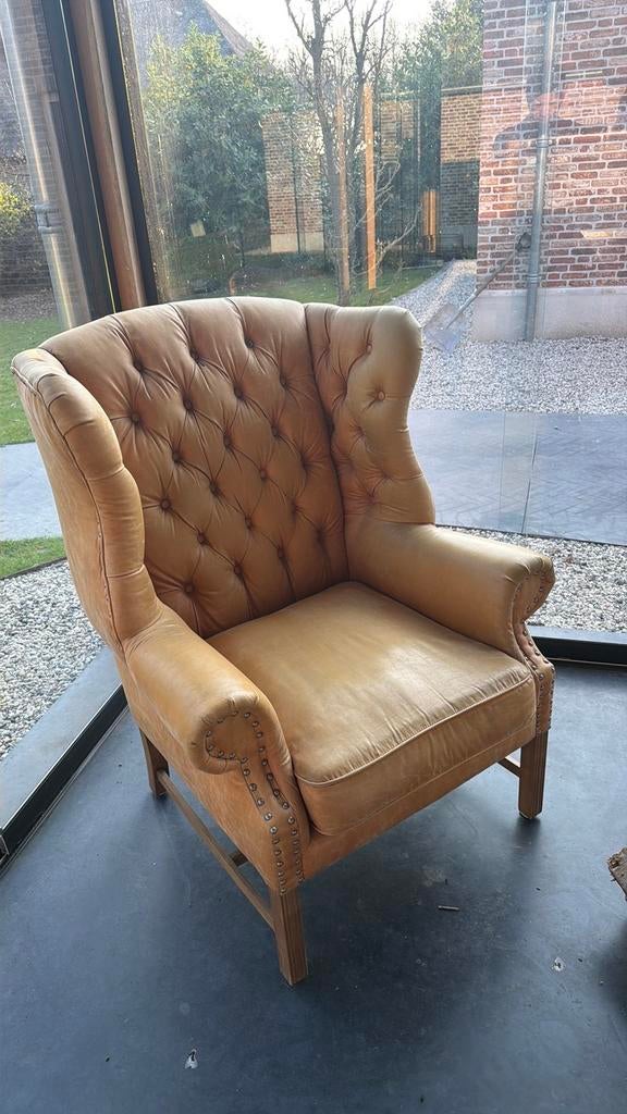 Riviera maison oor fauteuil zgan, Ophalen of Verzenden, Zo goed als nieuw, 75 tot 100 cm, 50 tot 75 cm