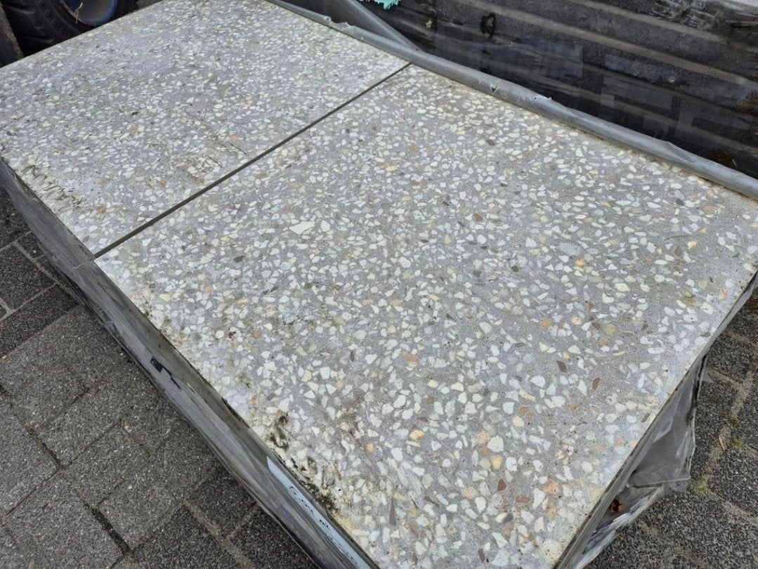 5,04m² terrazzo tegels geoceramica keramiek 60x60x4 s-partij, Gecoat, Keramiek, Nieuw, Ophalen of Verzenden