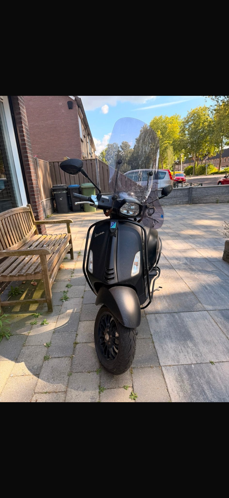 Vespa Sprint 50cc (2020) mat zwart - blauw kenteken, Fietsen en Brommers, Scooters | Vespa, Ophalen, Gebruikt, Overige modellen