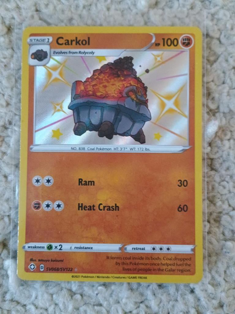 Shiny Carkol sv068/sv122, Ophalen of Verzenden, Nieuw, Losse kaart, Foil