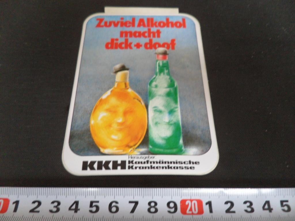 sticker laurel & hardy zuviel alkohol macht dick + doof, Ophalen, Zo goed als nieuw