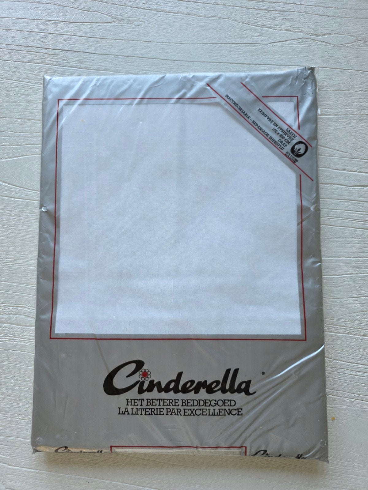 3 X Nieuw vintage retro CINDERELLA laken WIT, Wit, Beddengoedset, Ophalen of Verzenden, Cinderella