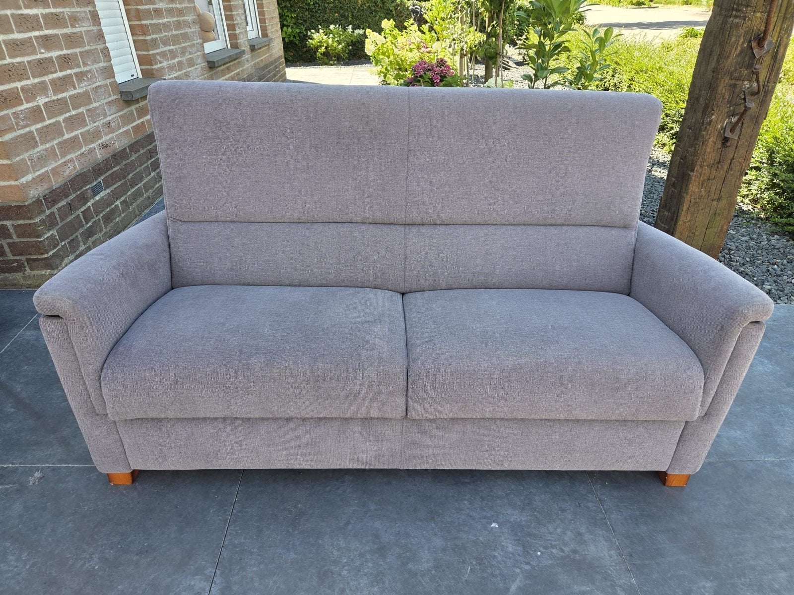Grijze senioren bank goede staat., Ophalen, 150 tot 200 cm, Tweepersoons, 75 tot 100 cm