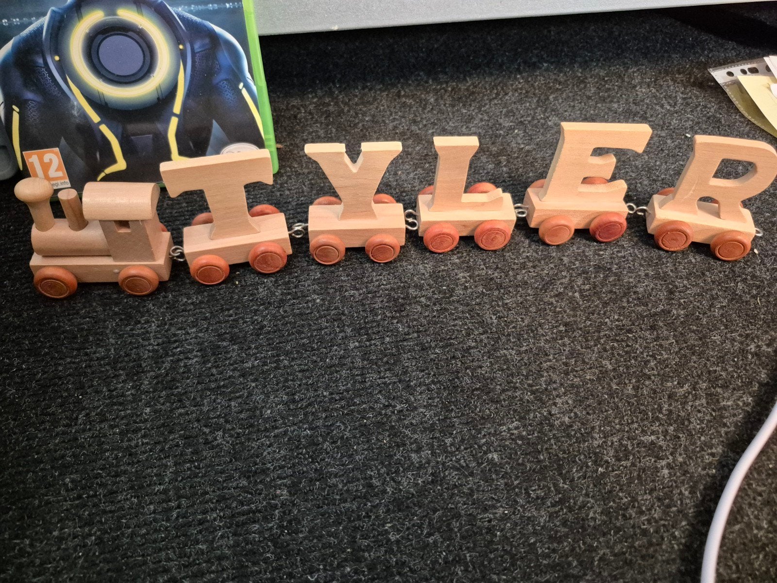 houten naam trein tyler met locomotief, Ophalen of Verzenden, Zo goed als nieuw