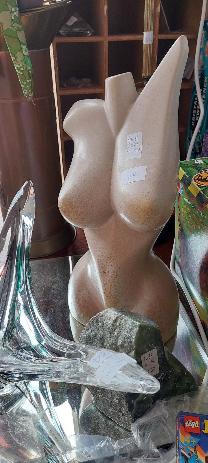 Abstracte buste van vrouwelijk torso,marmer, Ophalen of Verzenden