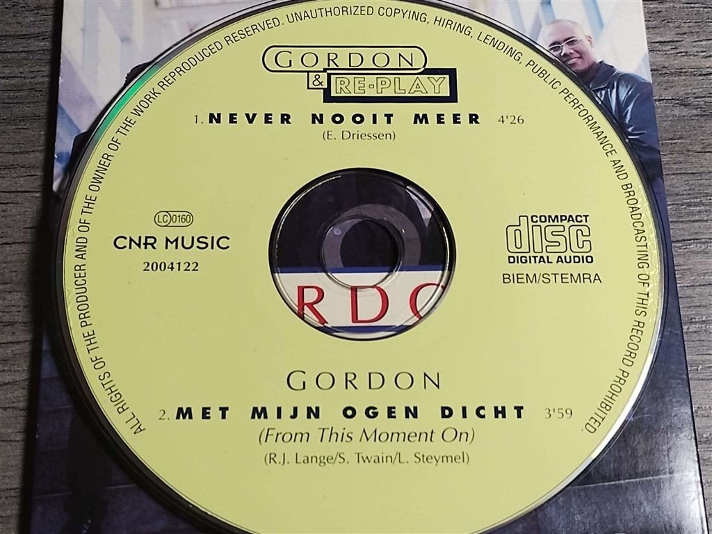 Gordon & Re-Play - Never Nooit Meer, Ophalen of Verzenden, Gebruikt, Nederlandstalig