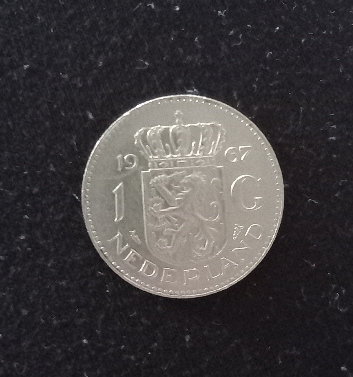 1 Gulden Nederland 1967 Koningin Juliana Nikkel, Postzegels en Munten, Munten | Nederland, Ophalen of Verzenden, Koningin Juliana