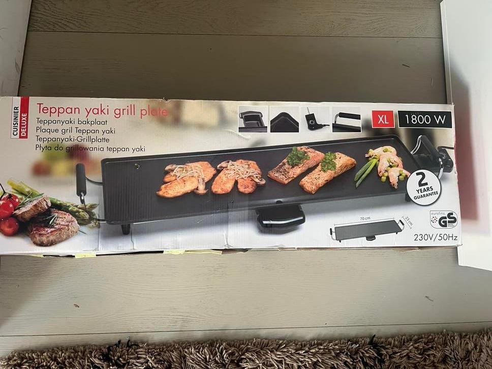 Cuisinier Deluxe Teppanyaki Grillplaat XL 1800W, Ophalen, Nieuw, Tafelgrill