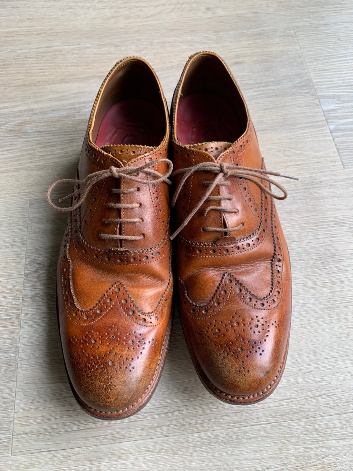 Shoes, light brown leather, EU size 42-43 (schoenen), Kleding | Heren, Schoenen, Ophalen, Gedragen, Bruin, Veterschoenen