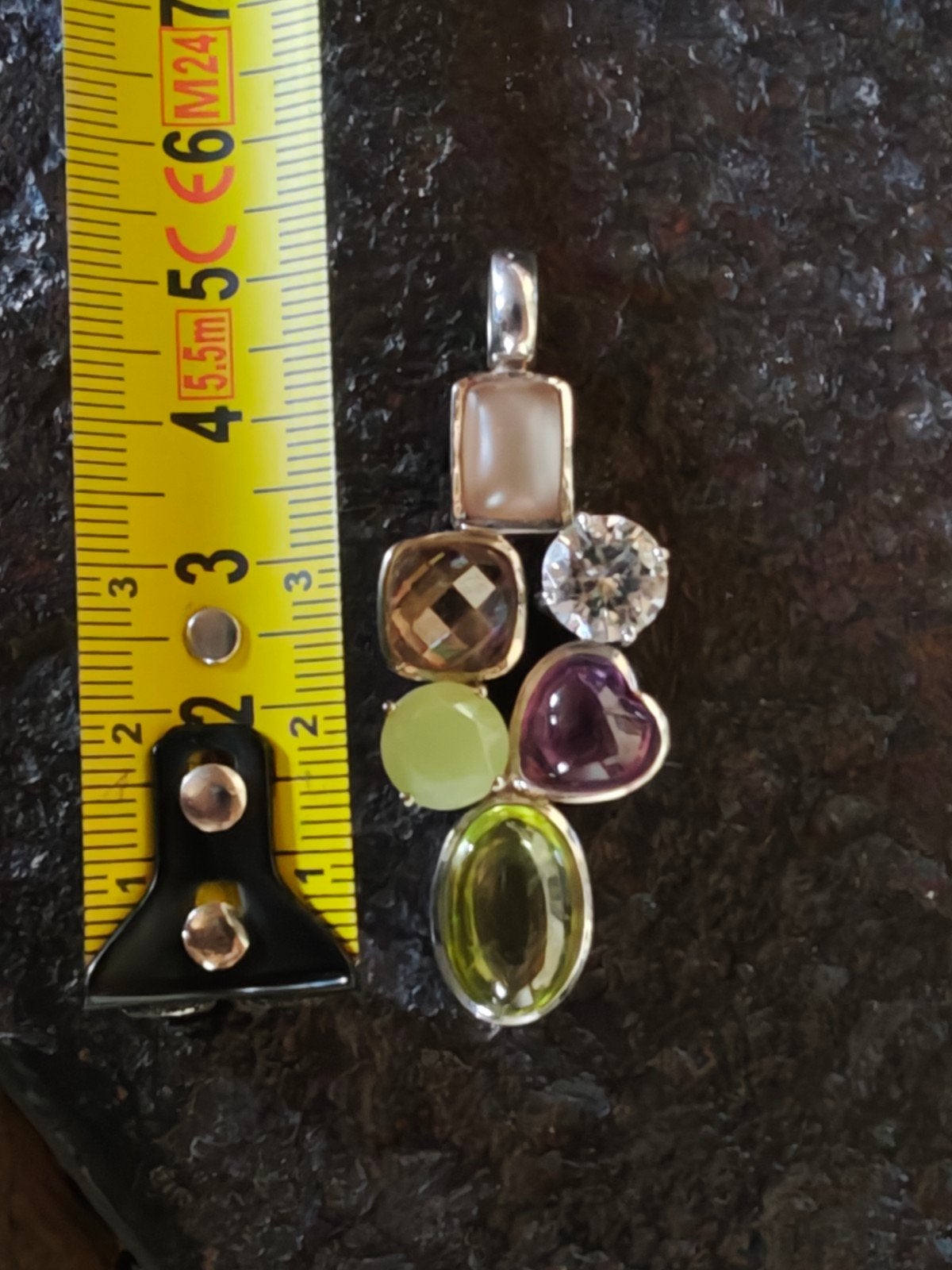 2 Ti Sento hangers met diverse edelstenen, Ophalen of Verzenden, Zo goed als nieuw, Zilver, Zilver