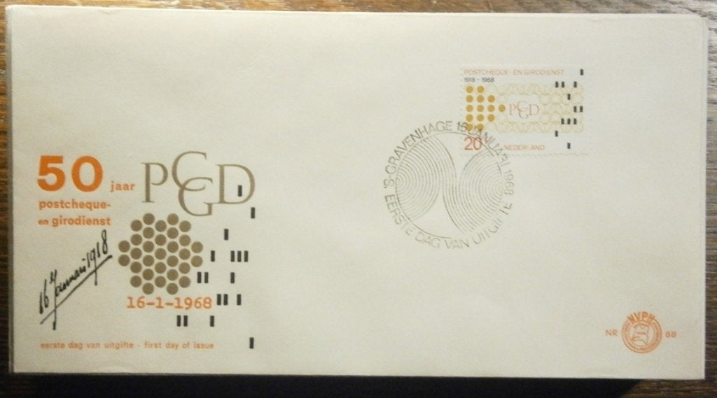 NVPH 88 Postcheque- en Girodienst - Den Haag 16 -1-1968, Ophalen of Verzenden, Onbeschreven, Nederland