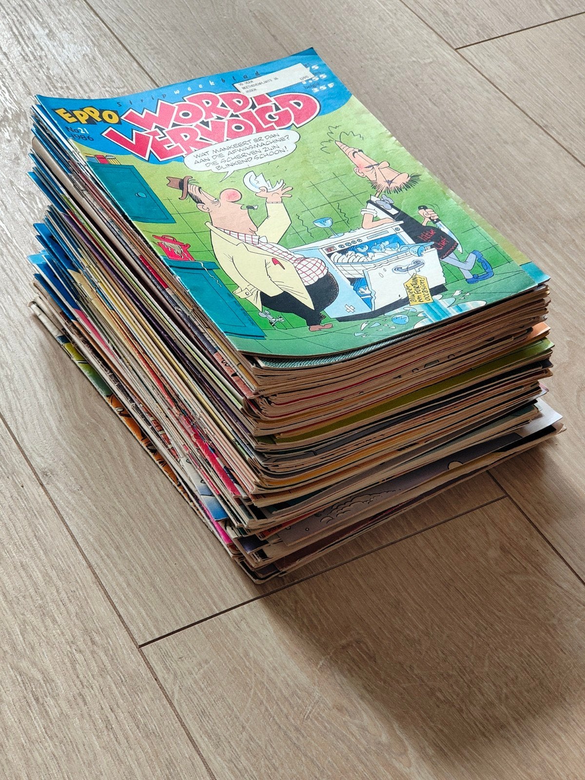 Grote stapel stripweekbladen Eppo jaren 80., Verzamelen, Tijdschriften, Kranten en Knipsels, Ophalen, 1980 tot heden, Nederland