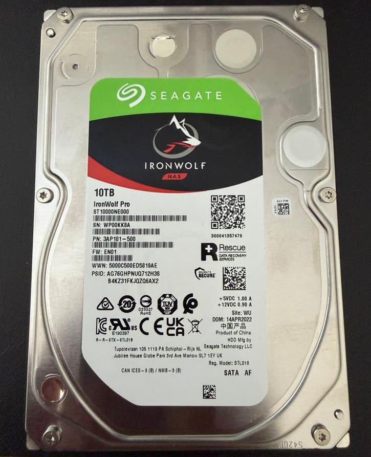 Seagate IronWolf Pro 10TB NAS HDD, Intern, Server, Ophalen of Verzenden, Zo goed als nieuw