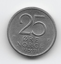 Noorwegen 25 øre 1978 KM# 417, Verzenden, Overige landen, Losse munt