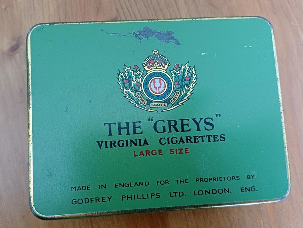 Vintage Greys Cigarettes Blikje – Jaren 50/60, Verzamelen, Blikken, Ophalen, Gebruikt, Overige, Overige merken