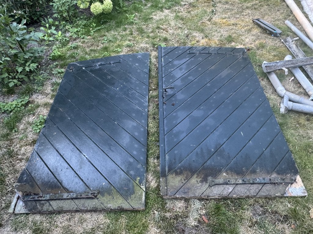 Schuurdeuren met raam luiken, Ophalen of Verzenden, Gebruikt, Overige typen, Minder dan 200 cm