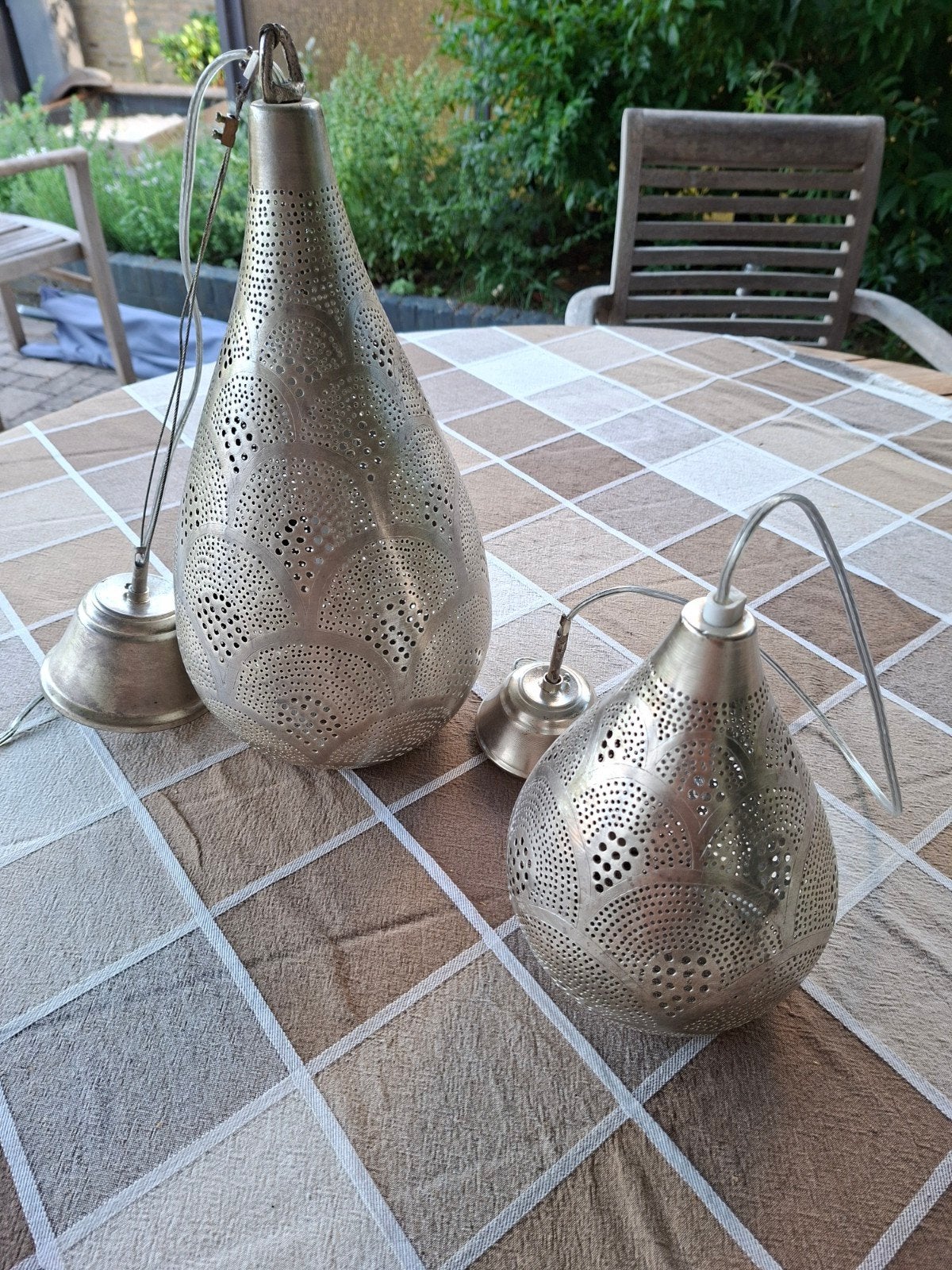 Verzilverde Zenza Elegance Fan filigrain Hanglampen, Ophalen, Zo goed als nieuw, Overige materialen, Oosters