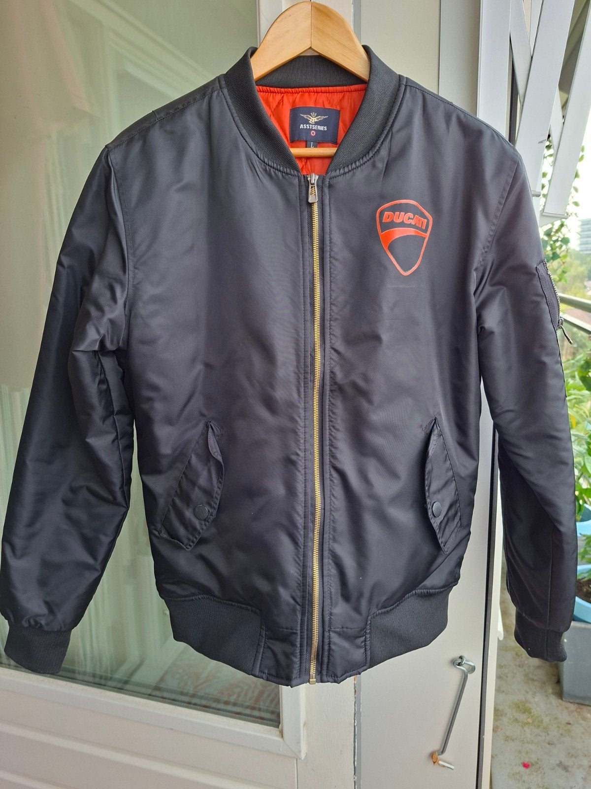 Ducati Bomberjack - Zwart met Oranje Voering, Ophalen, Maat 48/50 (M), Zwart, Zo goed als nieuw