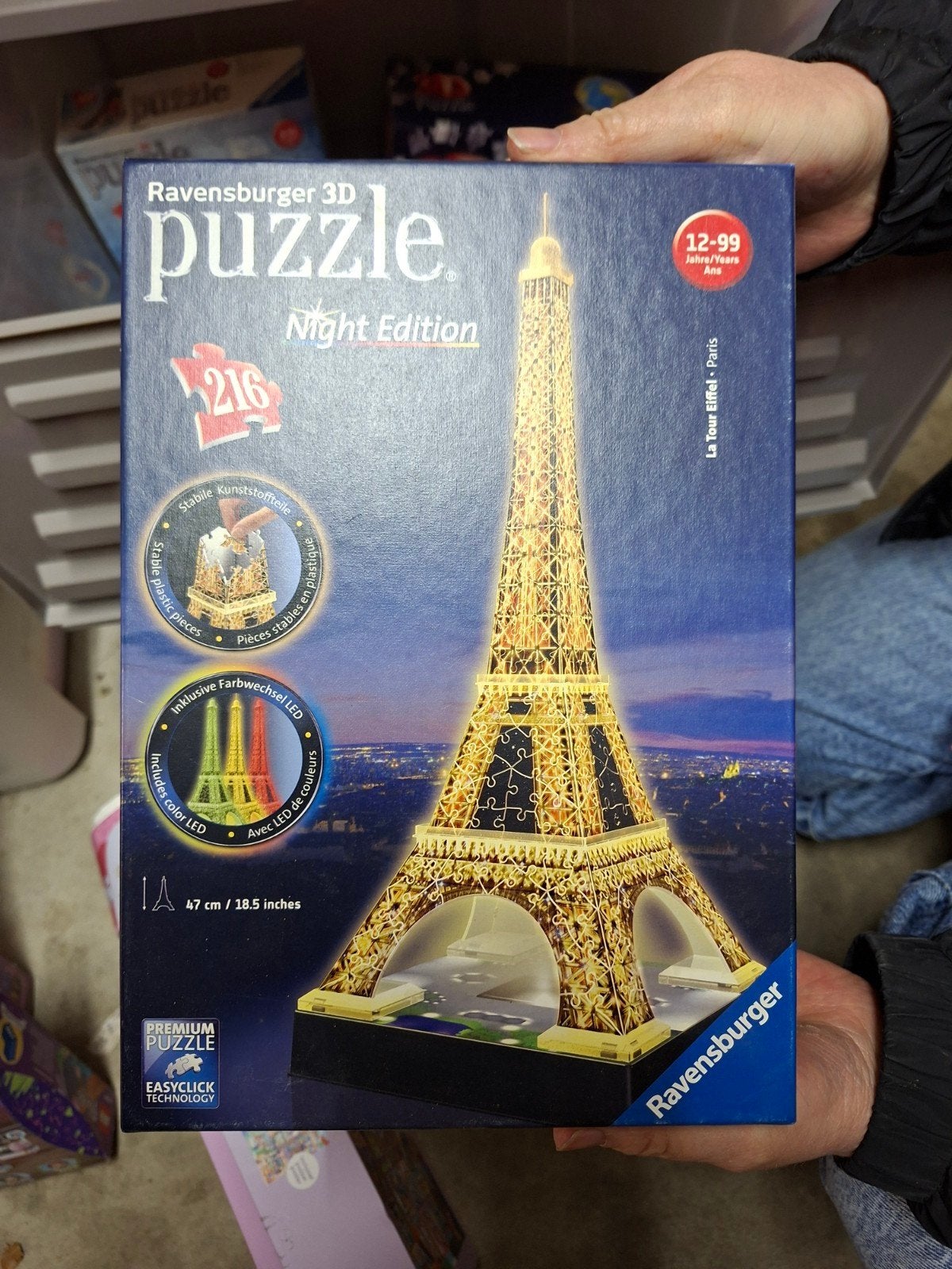 Ravensburger 3D Nachteditie Eiffeltoren Puzzel 216 stukjes, Ophalen of Verzenden, Meer dan 50 stukjes, Zo goed als nieuw, 6 jaar of ouder